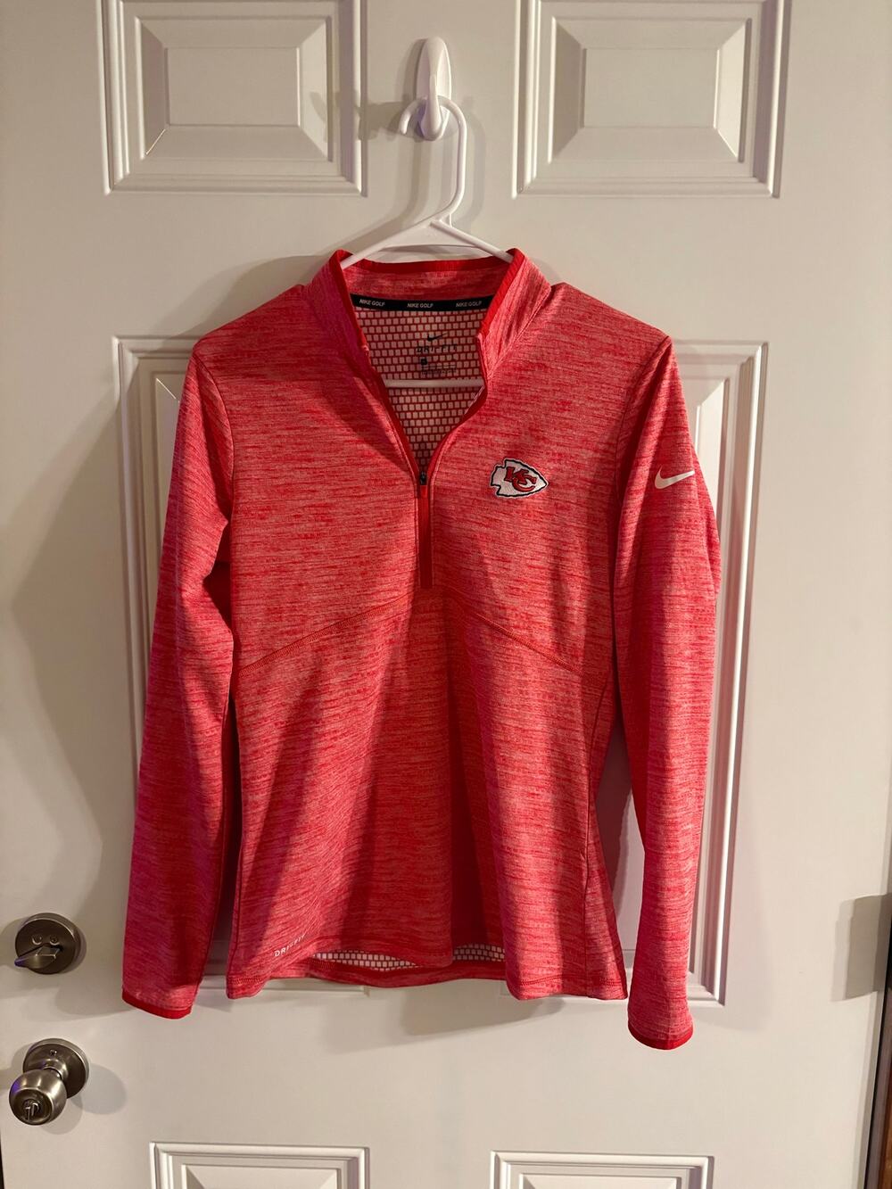Nike Golf Kansas City Chiefs Dri-FIT Women’s Small Red Heather 1/4 Zip Pullover